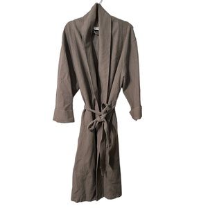 Shawl Collar Waffle Weave Kimono Robe Flint Gray Large Standard Textile Home